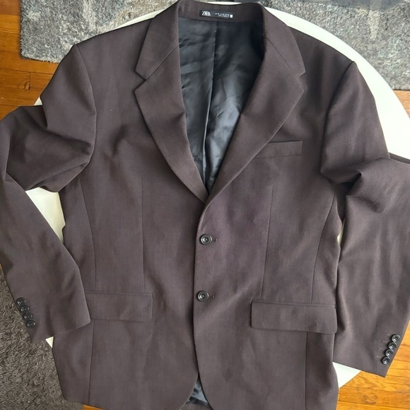 Zara Men’s Slim Fit Suit Coat Size 42L Brown
